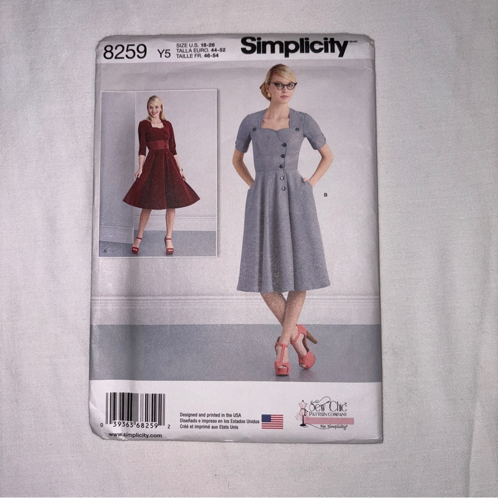 Simplicity #8259 sizes 18-26